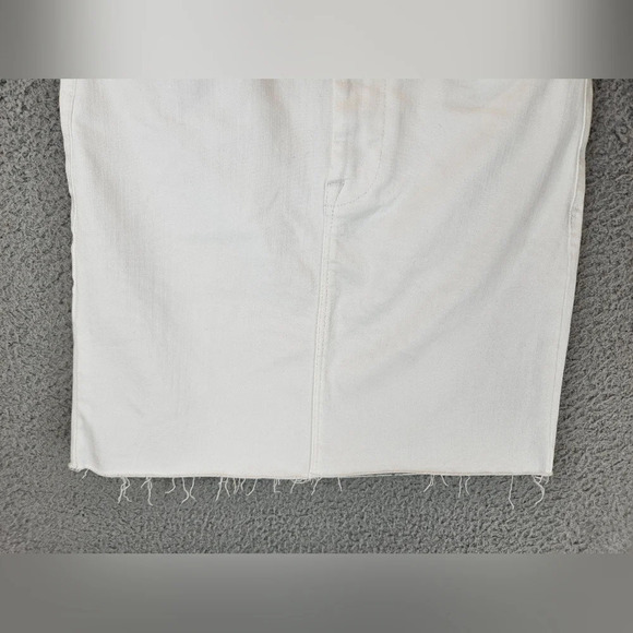 Frame Mini Skirt Womens Sz 1 White Raw Hem Casual Comfort Stretch Straight - Picture 3 of 10
